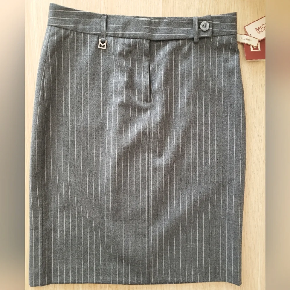 NWT Michael Kors pinstripe wool skirt 2